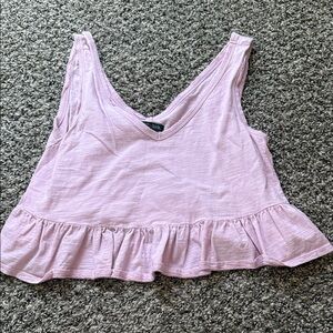 Wild Fable Lavender Ruffle Hem Crop Top